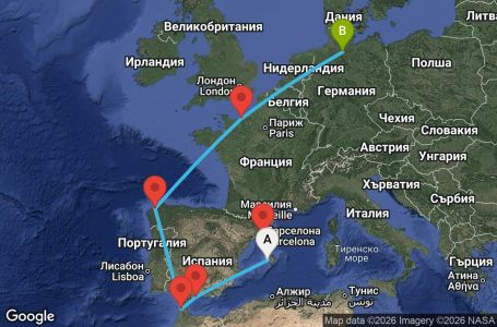 Маршрут на круиз 11 дни Испания, Мароко, Франция, Германия - MSN264647SEE
