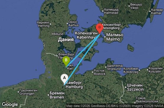 Маршрут на круиз 3 дни Германия, Дания - MSN2648SEE