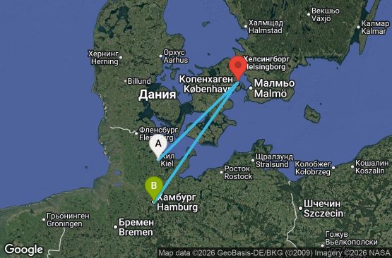 Маршрут на круиз 3 дни Германия, Дания - MSN2656SEE