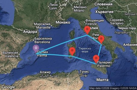 Маршрут на круиз 8 дни Испания, Италия - MSN278990SEE