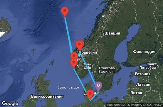 Маршрут на круиз 7 дни Дания, Норвегия, Германия - CPH07A3B