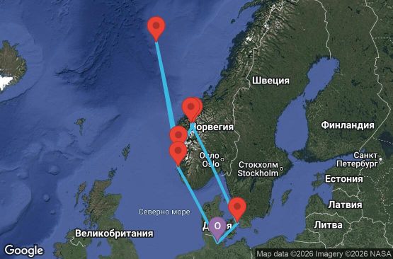 Маршрут на круиз 7 дни Германия, Дания, Норвегия - KEL07A35