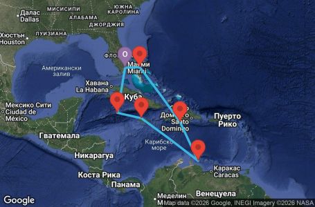Маршрут на круиз 9 дни Южни Кариби от Маями - JOYG09CNNMIAMIA