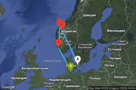 Маршрут на круиз 6 дни Дания, Норвегия, Германия - CPH06A0F