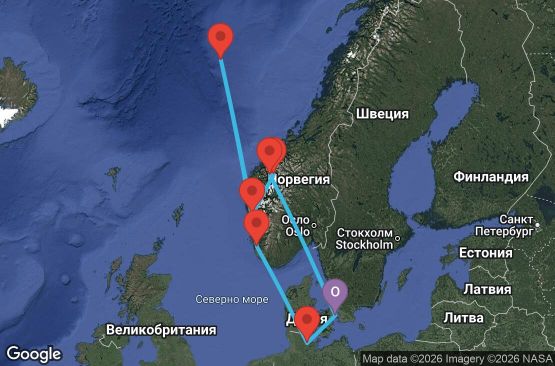 Маршрут на круиз 7 дни Дания, Норвегия, Германия - CPH07A3F