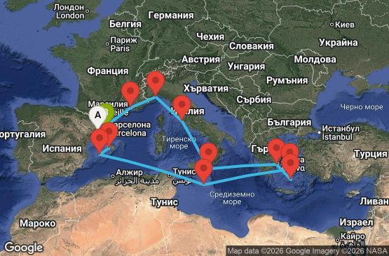 Маршрут на круиз null - TRG14A05