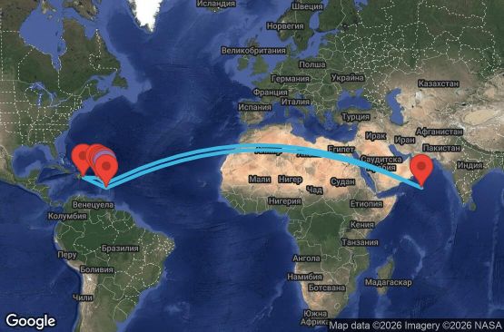 Маршрут на круиз 7 дни Гваделупа, Сейнт Китс и Невис, Антигуа и Барбуда, Британски вирджински острови, Доминиканска република, Мартиника, Франция - PTP07A2K