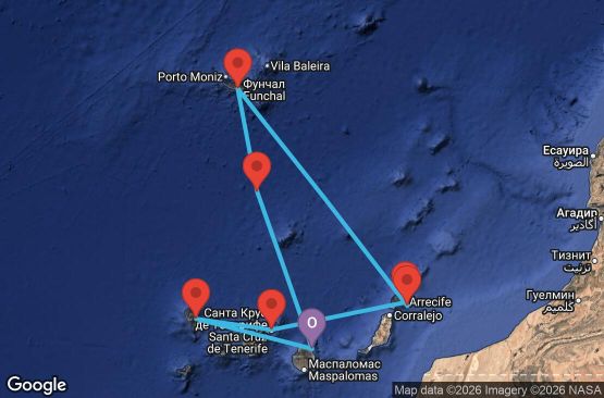 Маршрут на круиз Canary Islands, Spain, Madeira - LPA07A2B