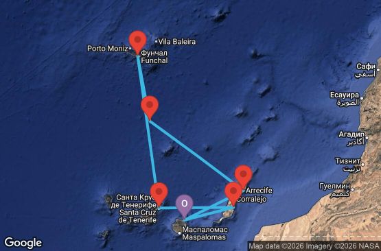 Маршрут на круиз Canary Islands, Spain, Madeira - LPA07A2D