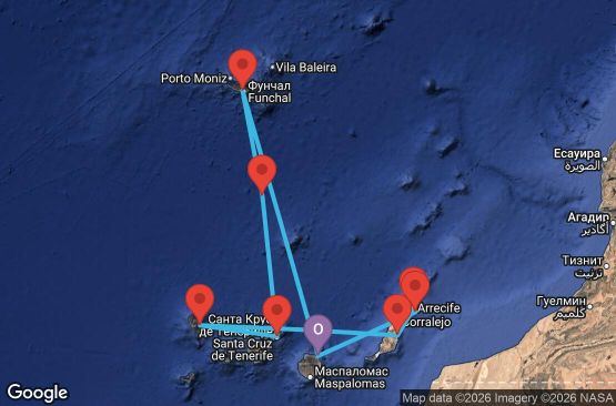 Маршрут на круиз Canary Islands, Madeira , Spain - LPA07A2I