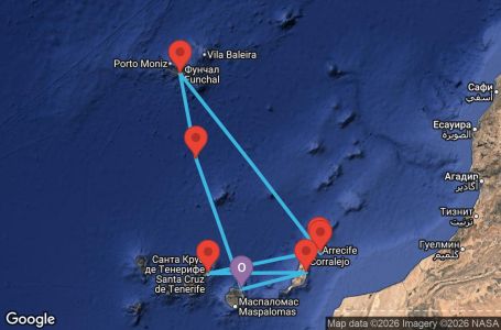 Маршрут на круиз Canary Islands, Spain, Madeira - LPA07A2N