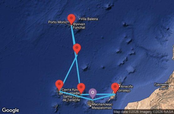Маршрут на круиз Canary Islands, Spain, Madeira - LPA07A2O