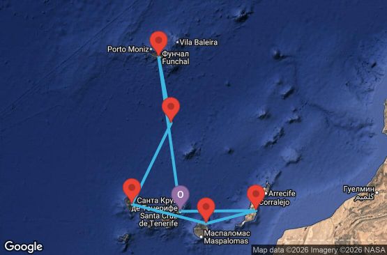 Маршрут на круиз Canary Islands, Madeira , Spain - TCI07A4M