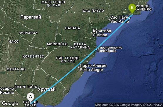 Маршрут на круиз 3 дни Аржентина, Бразилия - UY99