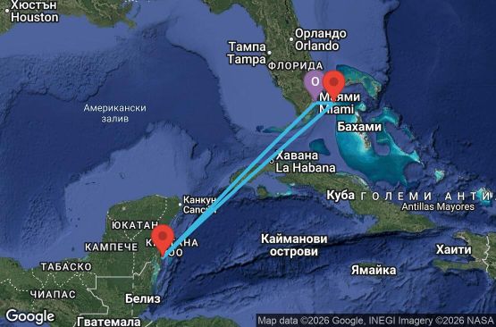 Маршрут на круиз 5 дни САЩ, Бахамските острови, Мексико - FR5BH363