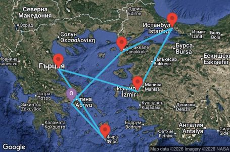 Маршрут на круиз Greece, Turkey - ATH06A0A