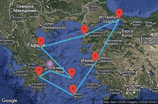 Маршрут на круиз Greece, Turkey - ATH08A0C