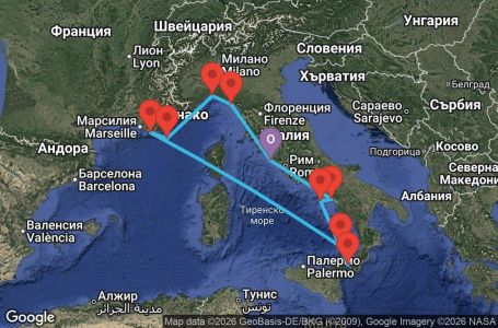 Маршрут на круиз Italy, France - CIV07AD1