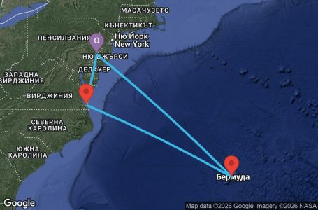 Маршрут на круиз Bermuda-Philadelphia (PHL/PHL)