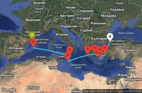 Маршрут на круиз 10 дни Адриатика и гръцки острови
