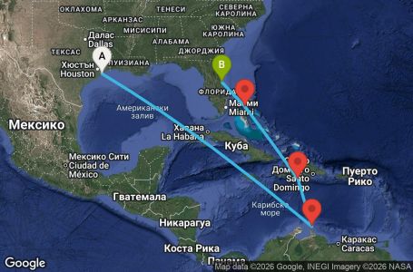 Маршрут на круиз Eastern Caribbean - Galveston (GAL/PCV)