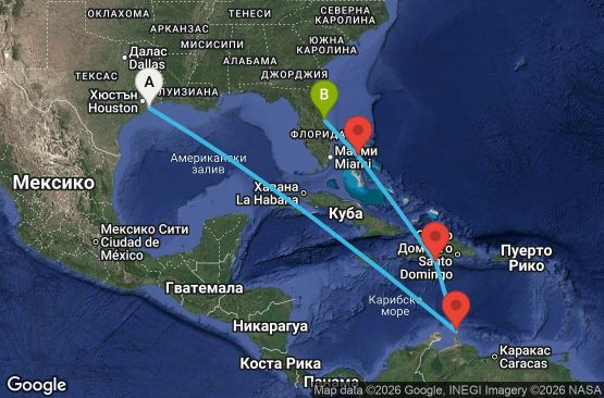 Маршрут на круиз Eastern Caribbean - Galveston (GAL/PCV)