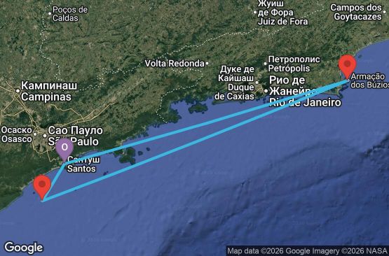 Маршрут на круиз 4 дни Бразилия