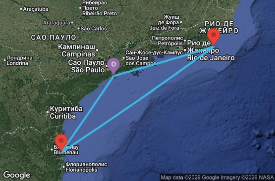 Маршрут на круиз 4 дни Бразилия
