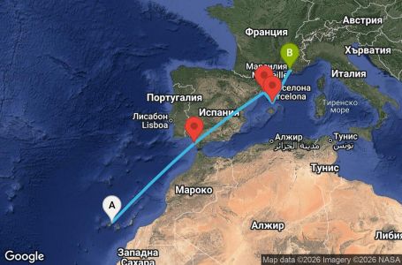 Маршрут на круиз Canary Islands, Morocco, Spain, France
