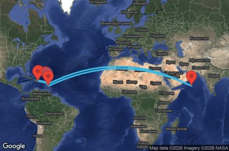 Маршрут на круиз 8 дни Гваделупа, Доминика, Нидерландски Антили, Доминиканска република, Антигуа и Барбуда, Мартиника, Франция