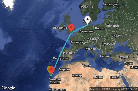 Маршрут на круиз 8 дни Германия, Великобритания, Испания