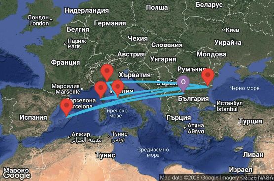 Маршрут на круиз Premium All Inclusive Великден с 2 дни в Палма де Майорка