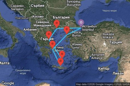 Маршрут на круиз 7 дни Турция, Гърция