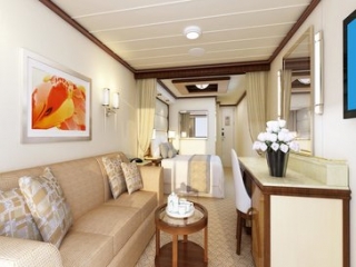 Описание на каюта Mini-Suite - Малък апартамент на круизен кораб Sky Princess – обзавеждане, площ