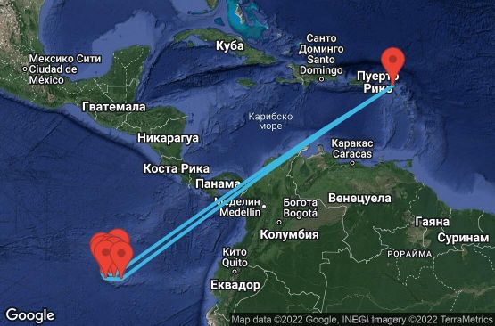 Маршрут на круиз 7 дни из Галапагоските острови - 07G036