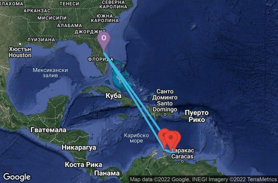 Маршрут на круиз 8 дни САЩ, Аруба, Холандски Антили - 08D044