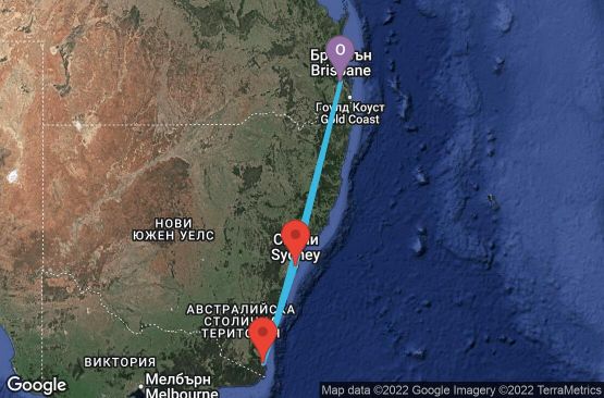 Маршрут на круиз 5 дни Австралия - 05K024