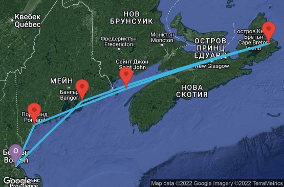 Маршрут на круиз 7 дни САЩ, Канада - 07N047