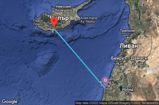 Маршрут на круиз 3 дни Израел, Кипър - 03M018