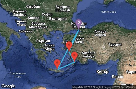 Маршрут на круиз 7 дни Турция, Гърция - IST07013