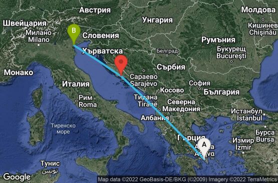 Маршрут на круиз 3 дни Гърция, Хърватска, Италия - UOGX