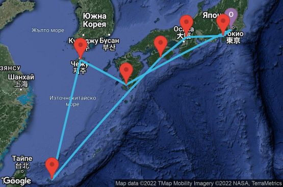Маршрут на круиз 12 дни Япония, Южна Корея - 12I070