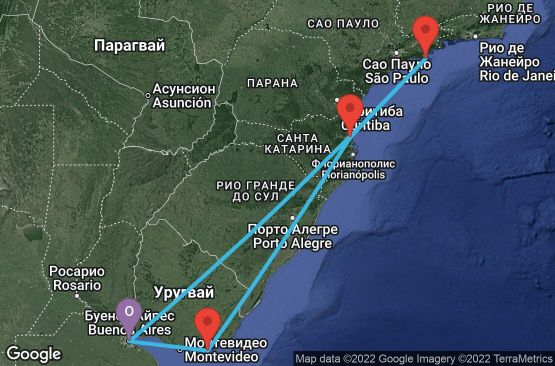 Маршрут на круиз 8 дни Аржентина, Бразилия, Уругвай - UP5H