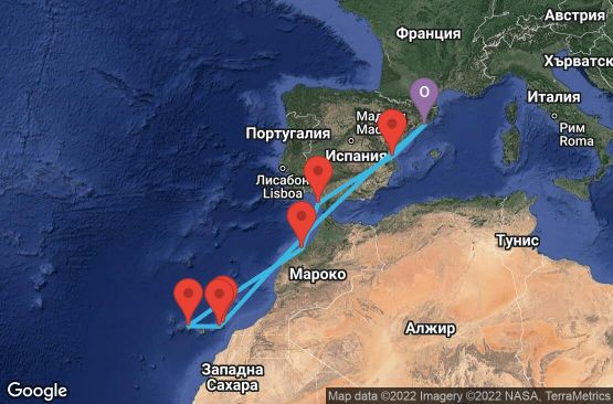 Маршрут на круиз 11 дни Испания, Мароко - 11M266