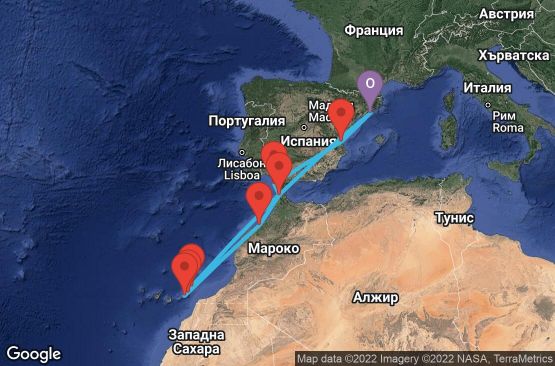 Маршрут на круиз 12 дни Испания, Мароко - 12M624