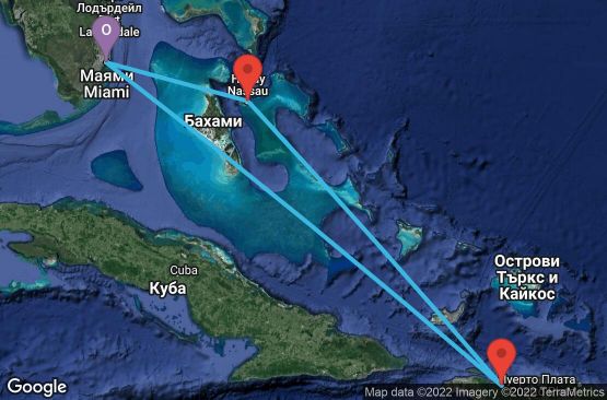 Маршрут на круиз 5 дни САЩ, Бахамските острови, Хаити - 05E034