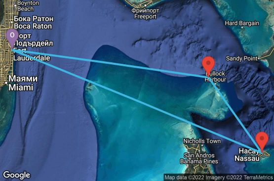 Маршрут на круиз 3 дни САЩ, Бахамските острови - 3BH070