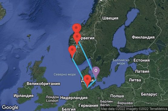 Маршрут на круиз 7 дни Дания, Норвегия, Германия - CPH07189
