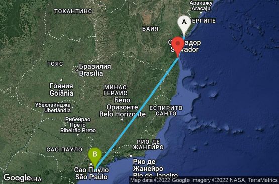 Маршрут на круиз 4 дни Бразилия - SSA04A02