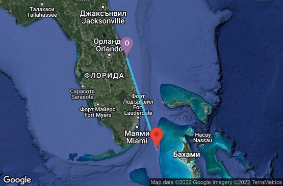 Маршрут на круиз 3 дни САЩ, Бахамските острови - UQ39
